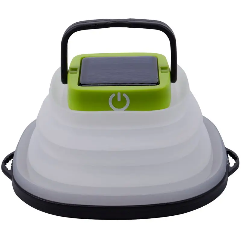 

HOT-Led Camping Lantern Lights Rechargeable Battery (Powered By Solar Panel And Usb Charging) Collapsible Flashlight For Outdo