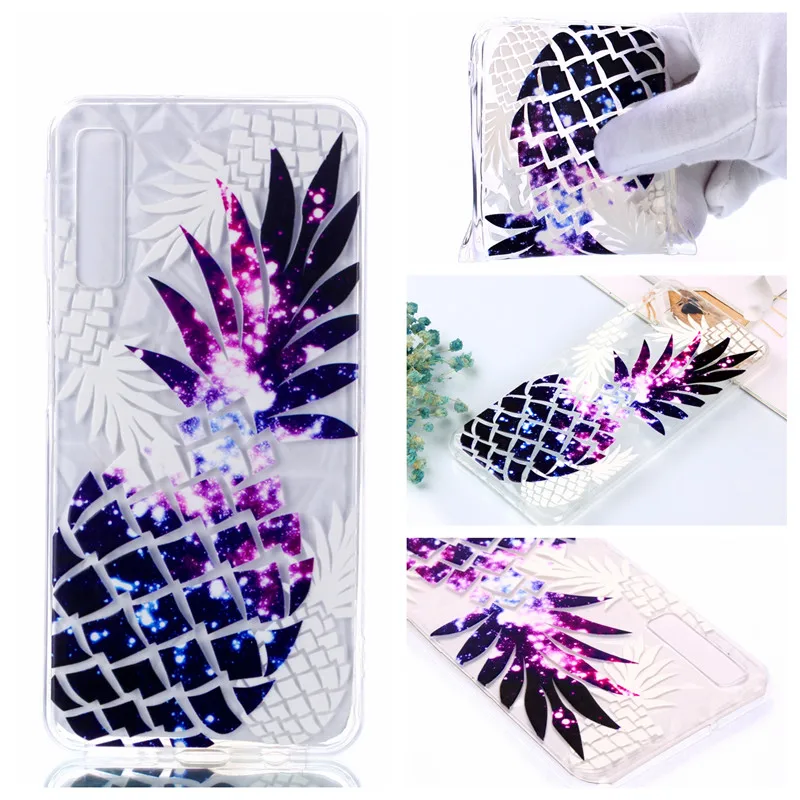 

For Samsung Galaxy A7 2018 Case back Cover Coque Classy Soft TPU Relief Diamond stripes luxury Designer Mobile Phone Shell