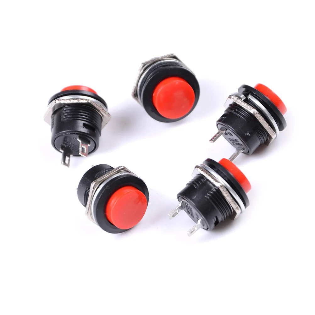 

5PCS 24 x 19 x 19 mm Red Self Return Momentary Push Button Switch