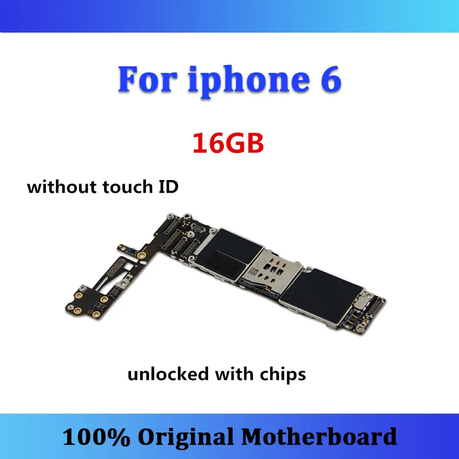 

Whole Completed logic board without touch ID for iphone 6 motherboard 16gb Original unlocked with chips mainboard free shipping