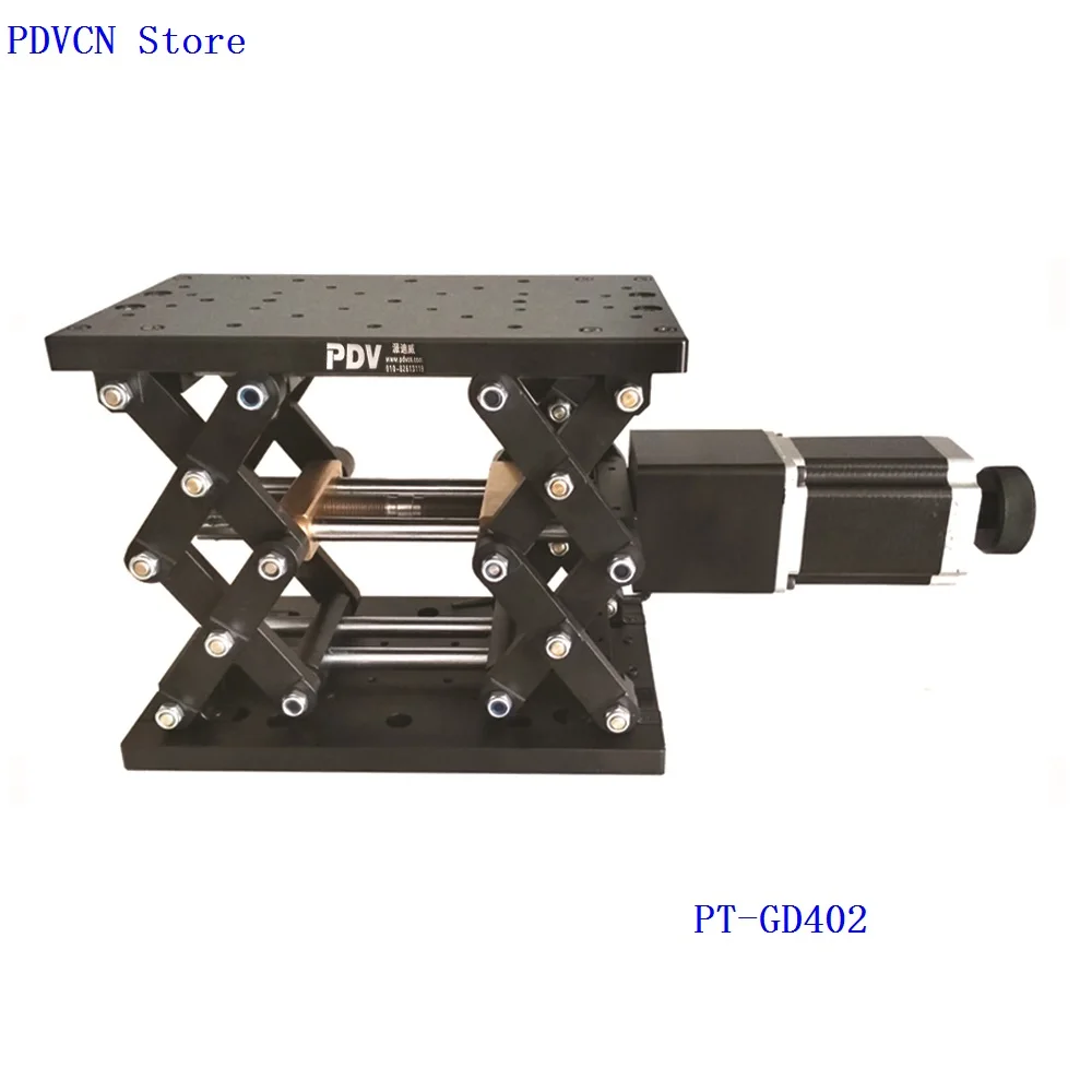 PT-GD402 электрическая подъемная платформа, моторизированный лабораторный домкрат, Лифт, оптический раздвижной подъемник, 110 мм путешествия линейной оси скольжения