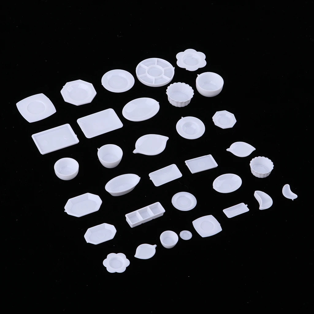 33 قطعة 1/12 دمية أدوات المائدة عاء طبق صينية لوحة للمطبخ/نهاية الجدول مشاهد الحياة الديكور