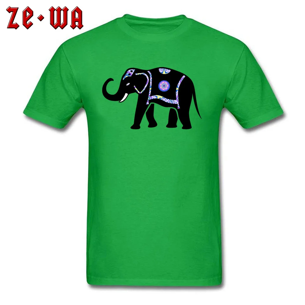 Big Black Thailand Elephant Summer/Autumn All Cotton O-Neck Tees Short Sleeve Fashionable Tee-Shirts Discount Normal T-Shirt Big Black Thailand Elephant  green