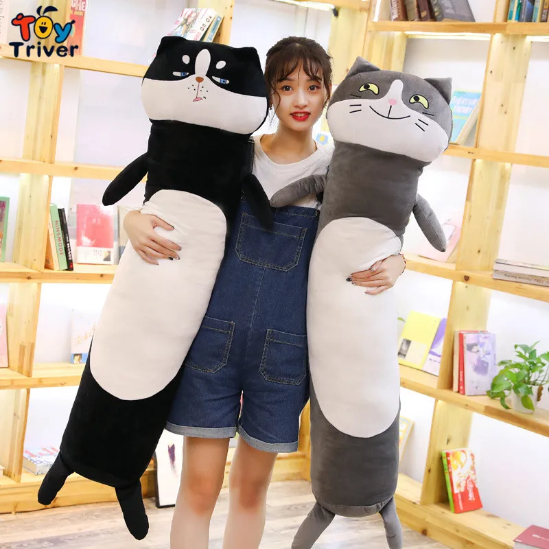 

Plush Cat Dog Husky Toy Doll Boyfriend Long Pillow Cushion Stuffed Bolster Gift Home Decor Triver