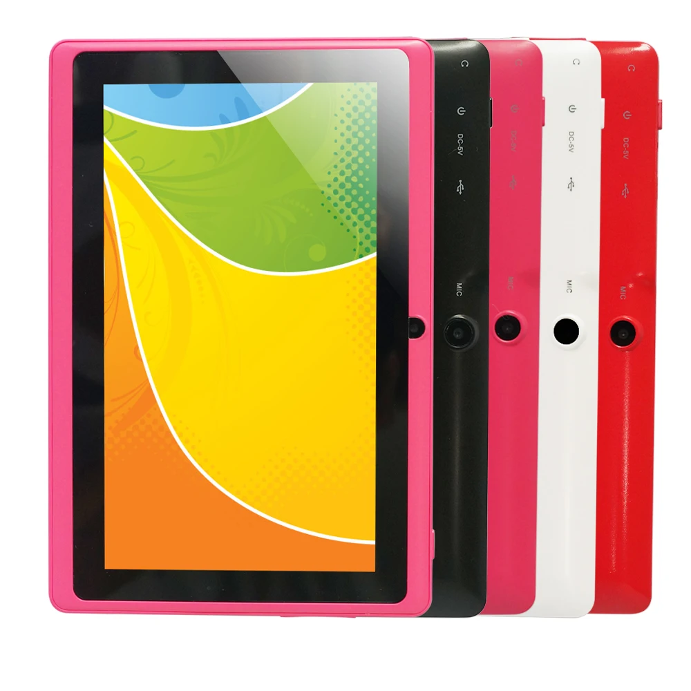 Yuntab Q88 7 дюймов Wi-Fi Розовый цвет планшет Android 4,4, 4 ядра, 8G ROM 512 M RAM, двойной Камера, внешний 3G, Allwinner A33
