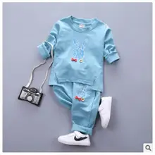 Хит! г., розничная Новорожденные мальчик и костюм для девочки одежда хлопок футболка+ Штаны 2 комплекта для девочек