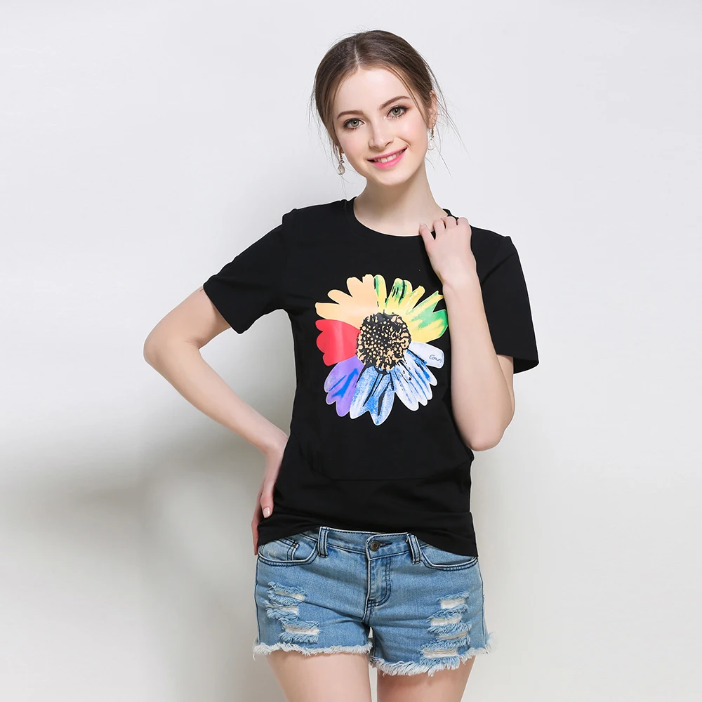 Крупногабаритные женские футболки 5xl плюс размер женщин clothing черный хлопок
