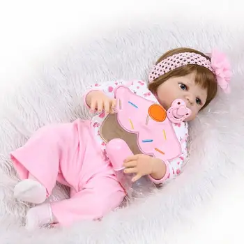 

Nicery 22inch 55cm Bebe Reborn Doll Hard Silicone Boy Girl Toy Reborn Baby Doll Gift for Children Pink Cake Flowers Baby Doll