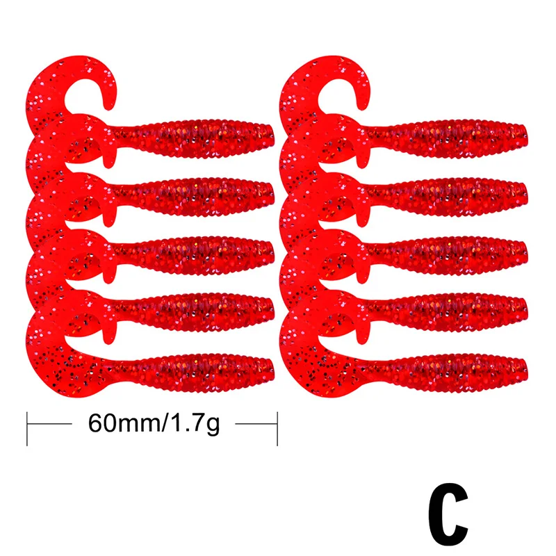 10 шт. 60 мм/1,7 г Силиконовые Мягкие рыболовные приманки плавающий резиновый приманка leurre de peche хвост искусственные рыболовные снасти