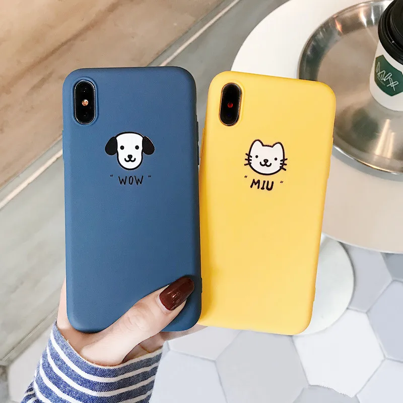 Чехол для телефона с милыми кошками и собаками Iphone 6 6S 7 8 Plus XS Max XR X мягкий