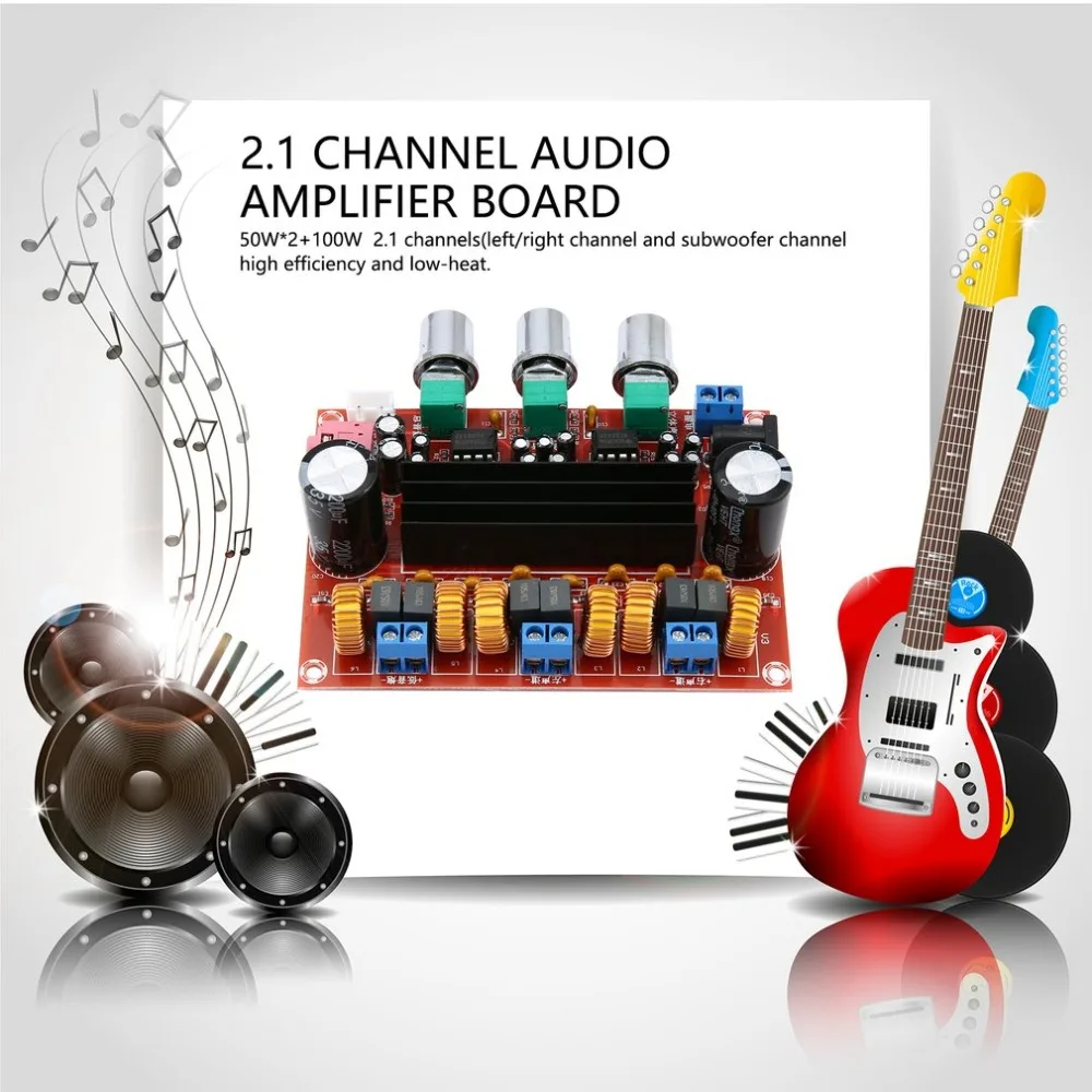 New Version High power Amplifiers Dual Chip TPA3116D2 50Wx2 + 100W 2.1 Path Digital Subwoofer Power Amplifier Board New Version High power Amplifiers Dual Chip TPA3116D2 50Wx2 + 100W 2.1 Path Digital Subwoofer Power Amplifier Board