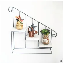 Ретро Железная лестница Цветочная полка настенная маленькая горшечная орнаментная стойка домашнее настенное украшение многослойное