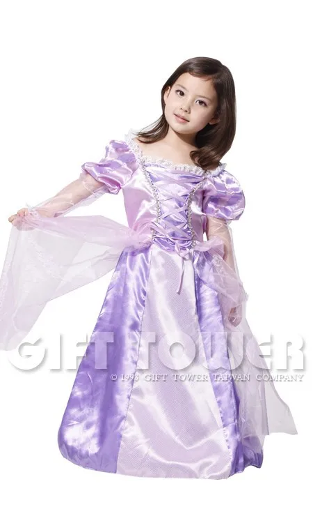 M~ XL новые милые фиолетовые Вечерние платья принцессы на Хэллоуин для девочек, Золушка Рапунцель Аврора Белль, костюм свадебное длинное платье - Цвет: Лаванда