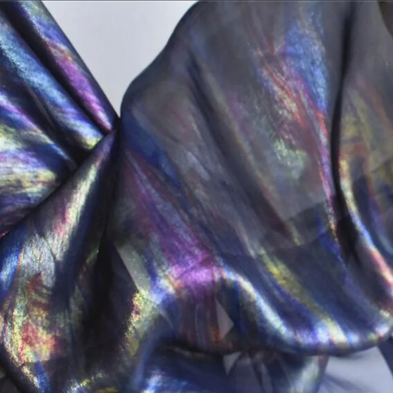 Бронзовая шифоновая ткань тонкая мягкая цветная струящаяся бронзовая дышащая ткань платье своими руками 100 см* 150 см