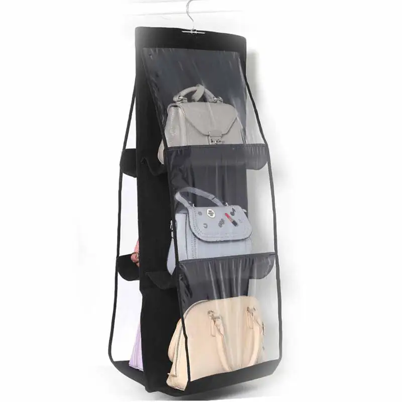 6 карманная подвесная сумка-Органайзер для гардероба, шкафа, хранения одежды, сумки, двери, стены, прозрачная сумка для обуви, домашняя Сумка-вешалка