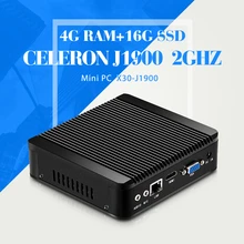 Мини-Компьютер Celeron J1900 N2940 N2930 4 Г RAM + 16 Г SSD + WIFI Безвентиляторный Компьютер 4 * USB 2.0, 1 * USB 3.0 Ultra Thin Mini Table PC