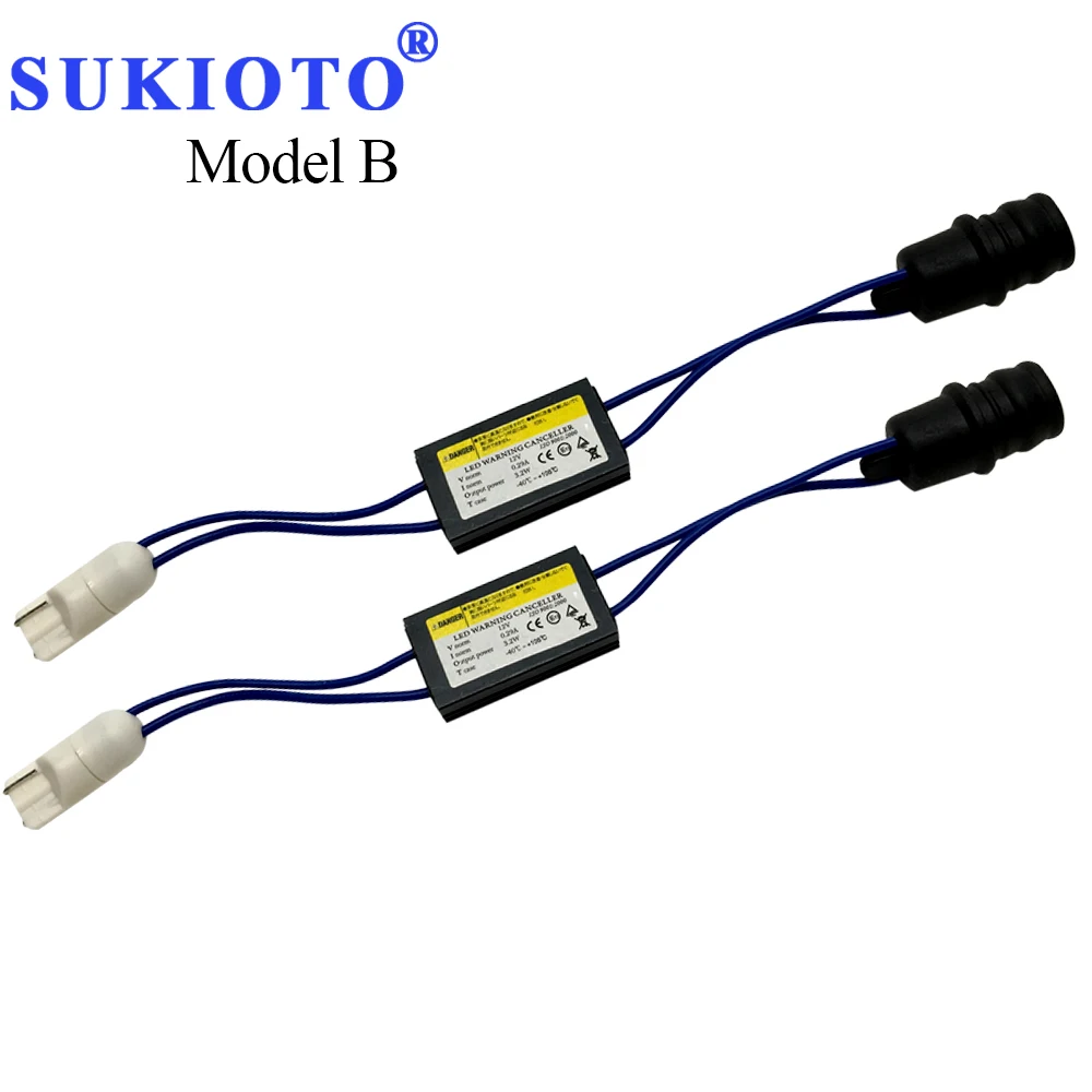 SUKIOTO 1 Pair Soft Hard W5W T10 canbus Load Resistor canbus canceller for led lights t10 purple 168 194 led decoder socket plug