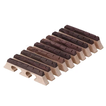 

Yibuy 10xMaple Ebony 6 String Ukulele Banjo Guitar Bridge Three FeetA1010669 Wood Color