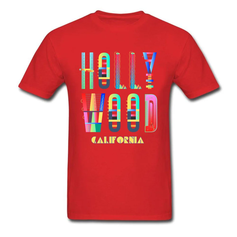 Slim Fit Leisure T Shirts Fitted Mother Day Short Sleeve Round Collar Tees Pure Cotton Men cosie Tee Shirts Wholesale Hollywood California funky artsy colorful fun souvenir design red