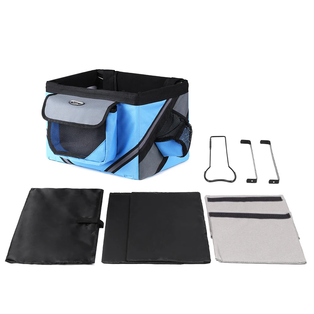 Top Cycling Top Tube Frame Front Carrier Bag Bicycle Handlebar Basket Bike Front Box Pet Dog Cat 600D Oxford Fabric Bike Basket 14