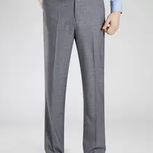Летний костюм брюки тонкие мужские шелковые платья брюки клетчатые плоские Формальные классические брюки для мужчин брюки в деловом стиле 42 44