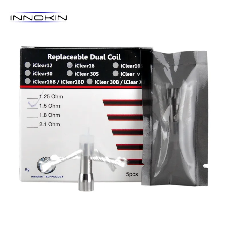 

5pcs Original Innokin Iclear 16 Dual Coil Atomizer E-cigarette Replacement Dual Coil aporizer Electronic Cigarette Vape core