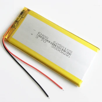 

3.7V 3000mAh 6050105 lipo polymer lithium Rechargeable battery for GPS power bank Tablet PC PAD PDA Laptop speaker recorder