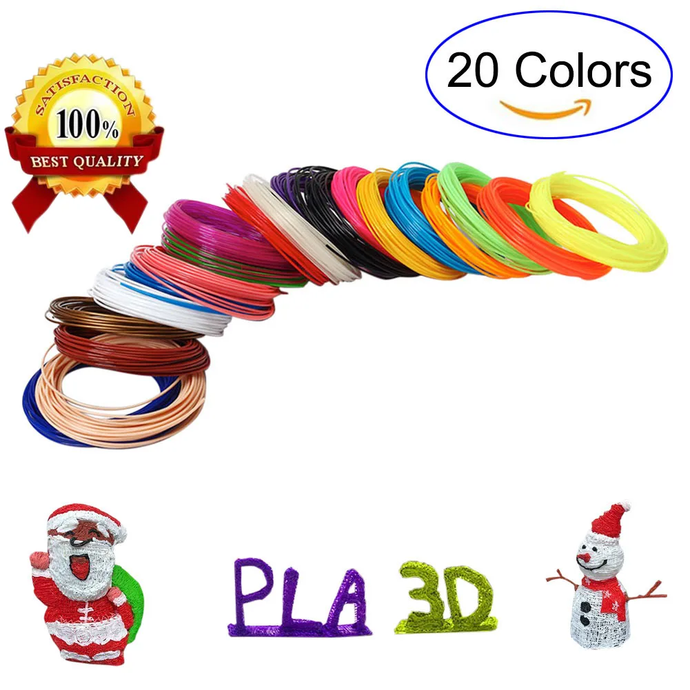 

New 5M 20 Colors 3D Pen Filament PLA 1.75mm Plastic Rubber Printing Filaments for 3D Printer QJY99