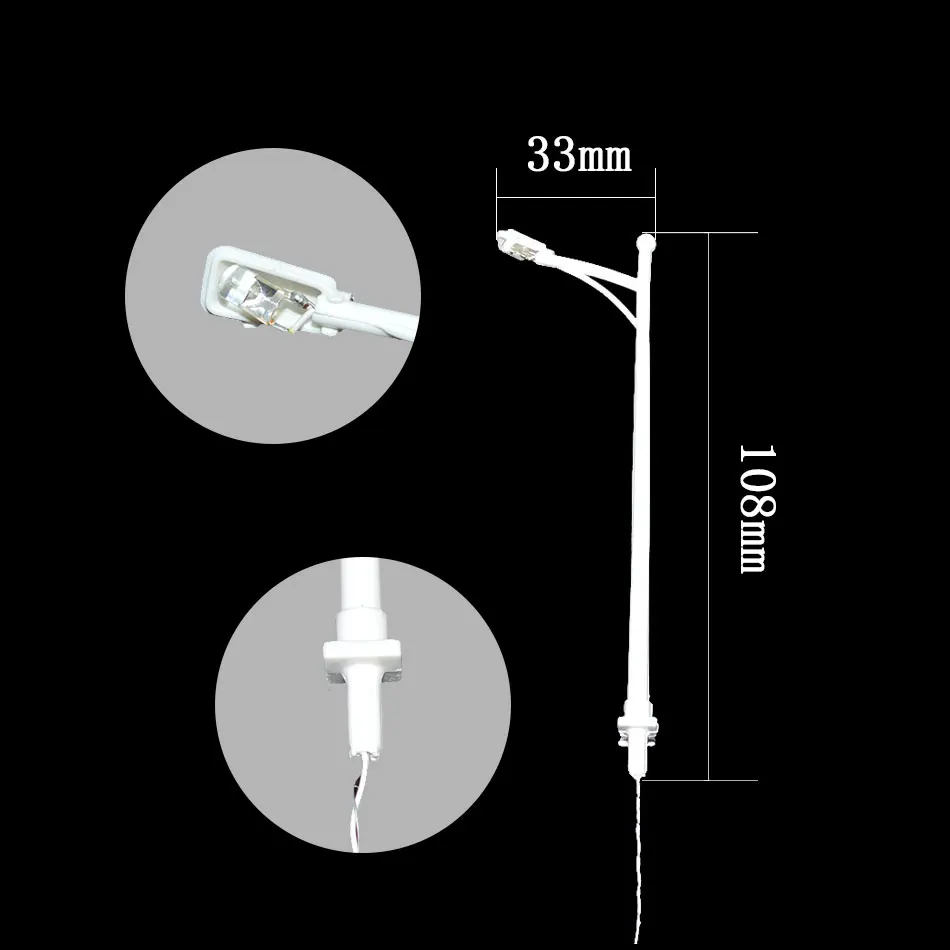 

50 Pieces Plastic Streets Lamp Model Model making 1:100 Lamppost Model Railway Street Lighting Model Kids Toy