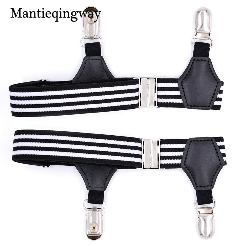 Mantieqingway Fashion 2.5cm Sock Holders Ajustables Suspenders For Men Sock Garters Striped