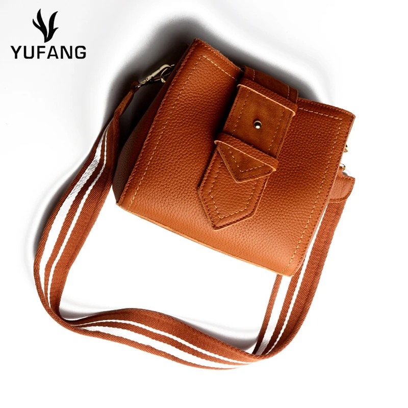 

YUFANG Brand Leather Women Messenger Bag Bucket Design Female Shoulder Bag Genuine Leather Lady Crossbody Bag Cowskin Women Bag