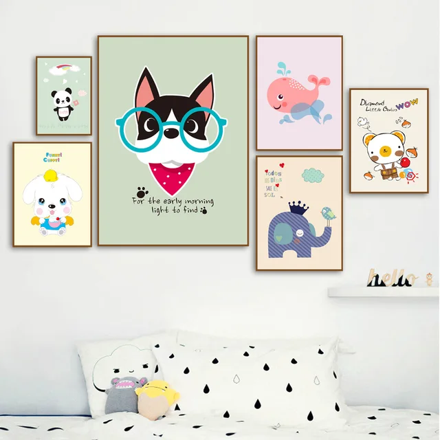 Elephant Whale Cat Dog Wall Art Canvas Painting Nordic Posters And Elephant Whale Cat Dog Wall Art Canvas Painting Nordic Posters And Prints Nursery Animal Pictures