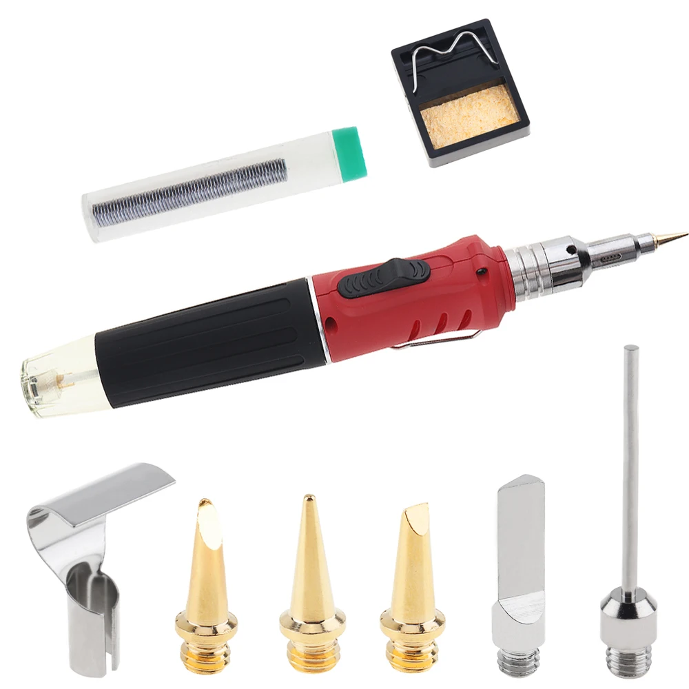 

10pcs/set Portable Cordless Pen Type Gas Soldering Iron Tool Set with Welding Wire and Iron Bracket for Welding / Soldering