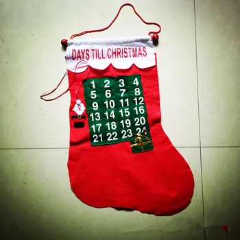 

10pcs Christmas Advent Calendar Stocking Xmas Tree Hangers Haning Decoration Advent Countdown Calendar Sock Xmas Gift Bag