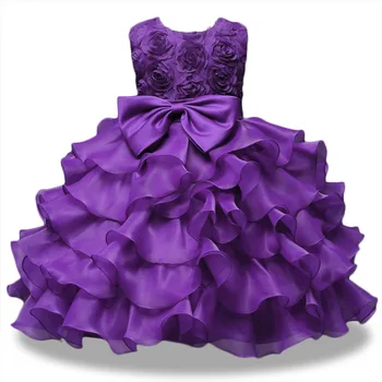 

Flower Girl Dress For Wedding Party Girls Summer Tutu Birthday Princess Dresses Children's Costume Teenager Sleeveless Prom Gown