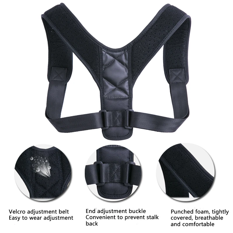 

1PC Adjustable Posture Aligner Back Shoulder Lumbar Support Back Support Posture Corrector Prevent Strained Back Protector Nylon