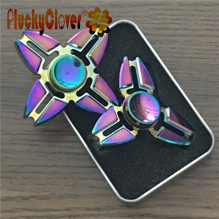 1 шт. Недорогой цветной Спиннер антистресс металлический коготь краба Радужный
