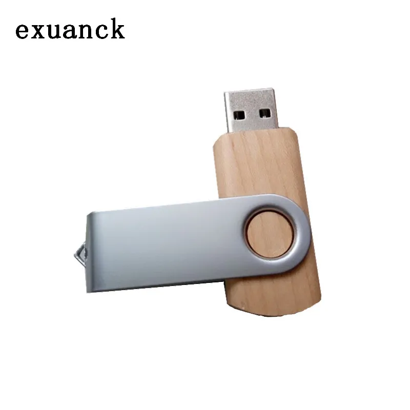 Exuanck Usb 3,0 деревянная палочка+ металл поворотный зажим costom логотип 4-64 ГБ флеш-накопитель для свадебной фотографии(более 10 шт. свободный логотип