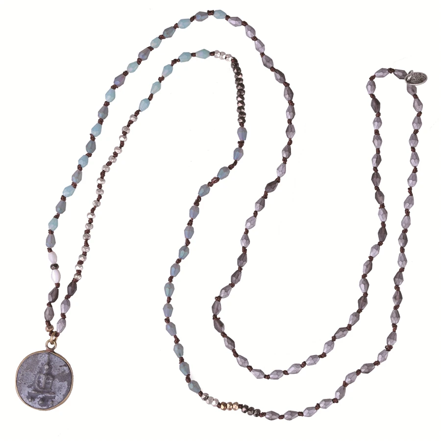 

KELITCH Necklace Jewelry handmade Necklace strand Buddha Pendant Necklace Beaded Strand Bohemia Chain Necklace for gift