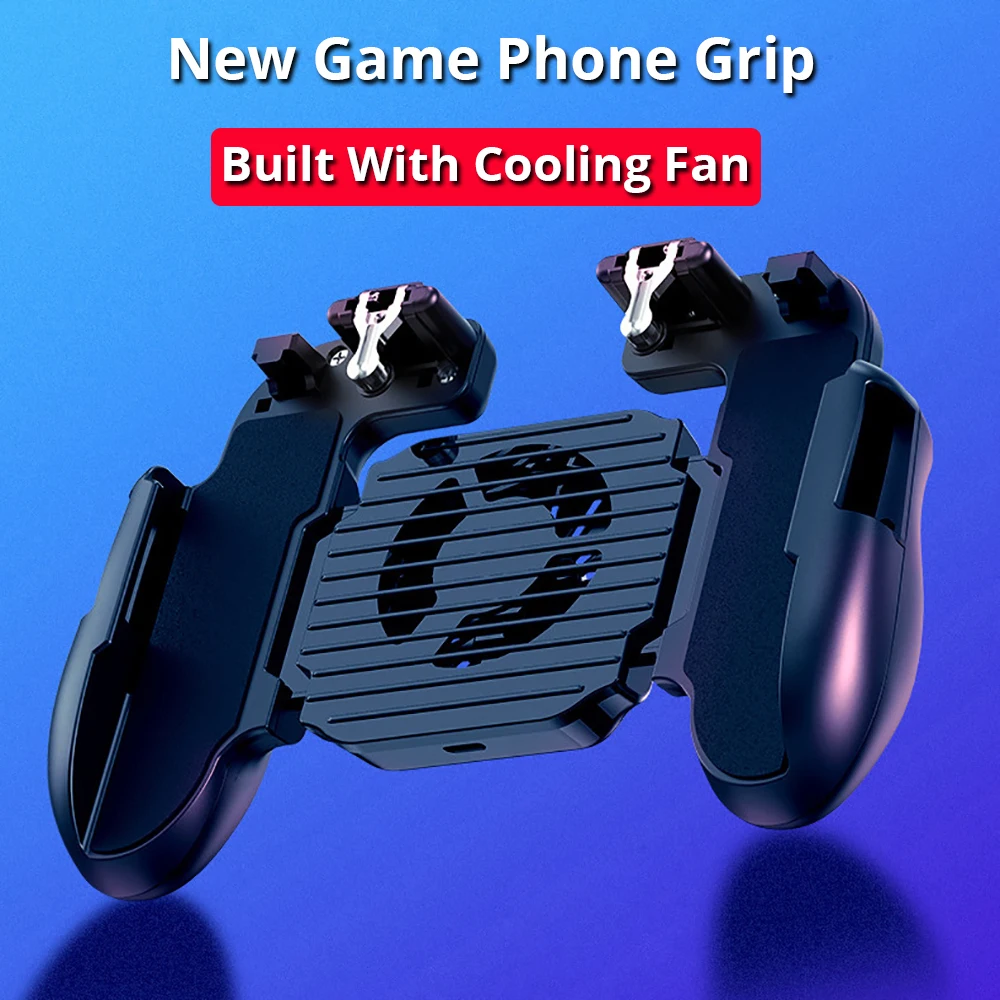 game phone grip built with cooling fan