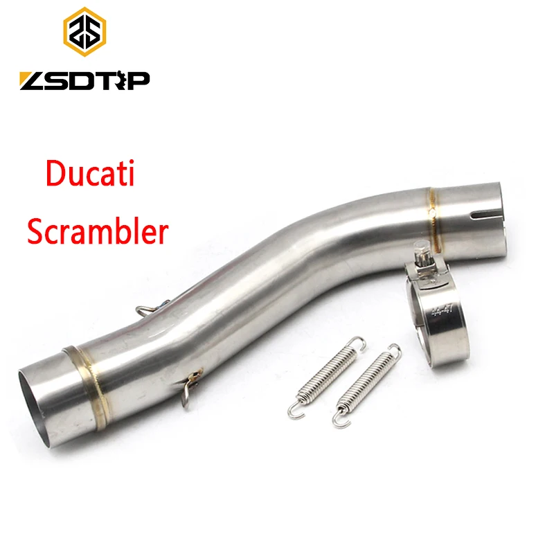 ZSDTRP 51mm Slip On Exhaust Pipe Connector Adapter for Ducati Scrambler Stainless Steel