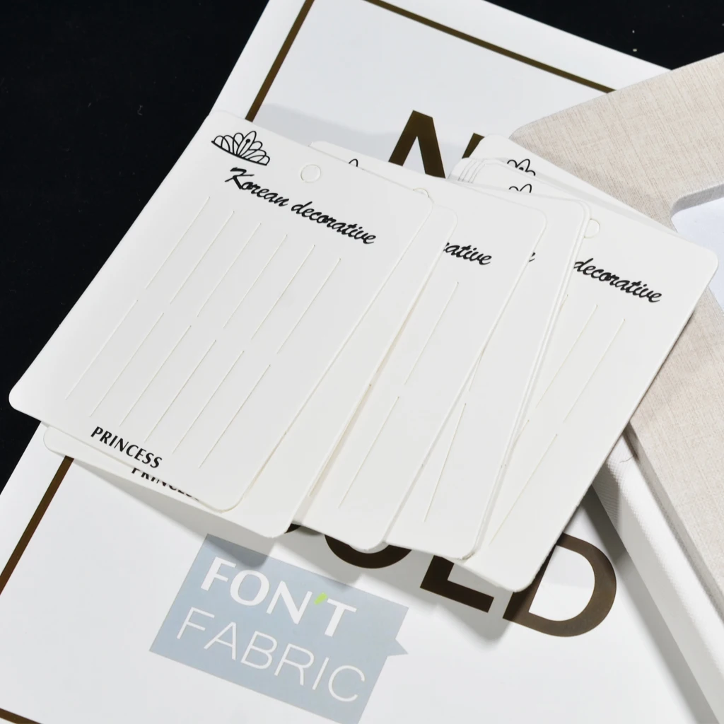 20pcs Hair Clip Card Paper Jewelry Display Cards Paper Cardboard Hair Accessory Cards Blank Hairpin Hair Band Packaging Cards