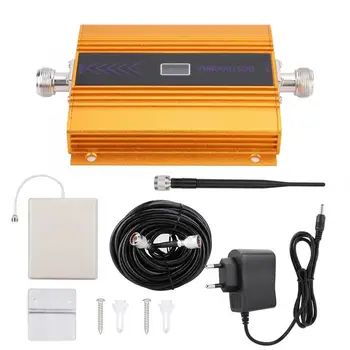

DCS 1800MHz LCD Mobile Phone Signal Amplifier Repeater + Antenna Golden/EU Plug