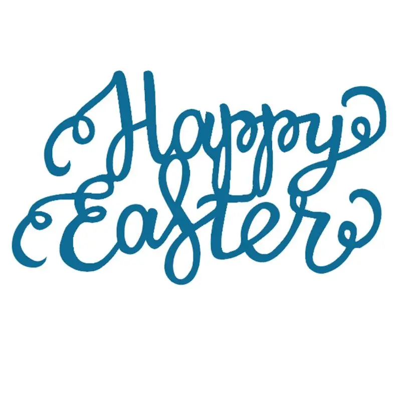 

Happy Easter Metal Cutting Dies Stencil DIY Scrapbooking Album Stamp Paper Card Embossing Crafts Decor 74.4x43.6mm