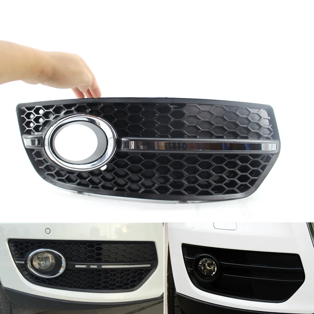 

For Audi Q5 2009-2011 Front Bumper Grill Fog Light Lamp Covers Trim Black