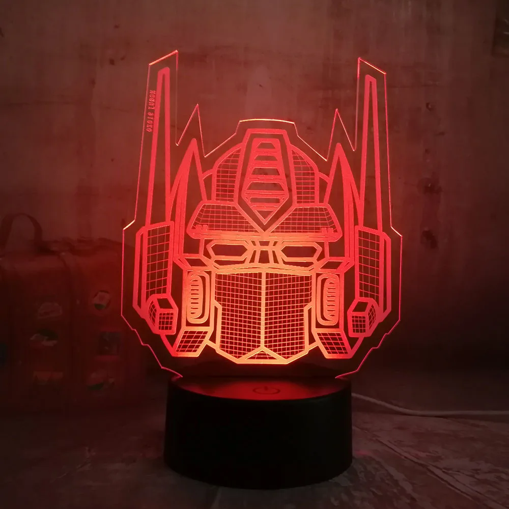 Optimus Prime игрушки для мальчиков Трансформеры 3D Светодиодная иллюзия настольный RGB