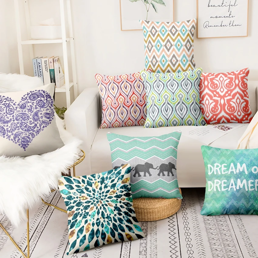 

Modern Color Geometry Printed Pillowcase Abstract Art Cushion Decorative Pillow Home Decor Sofa Throw Pillows Almofadas 45*45cm