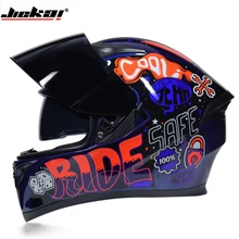 JIEKAI 316series double lens motorbike helmet DOT ECE approved motorcycle helmet 23 color available for man and woman(China)