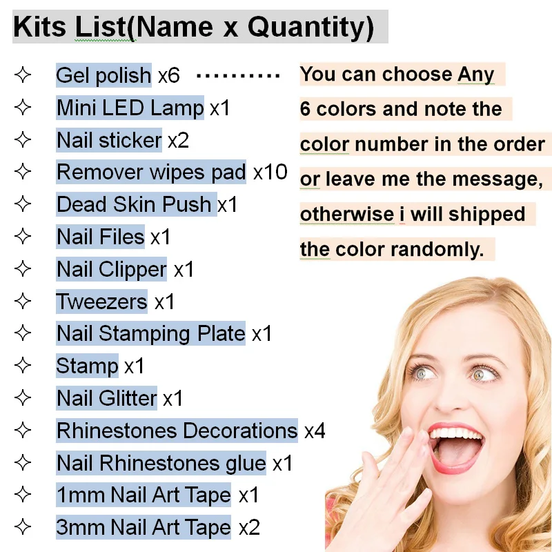LED Lamp And Nail Gel Polish UV Gel Varnish Kits 6 Color 10ml Manicure Set Tool  For New Learner
