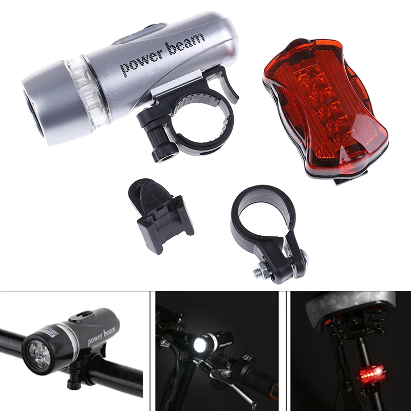 High Quality 5 Led Bicycle Front Head light+Tail light Set Waterproof